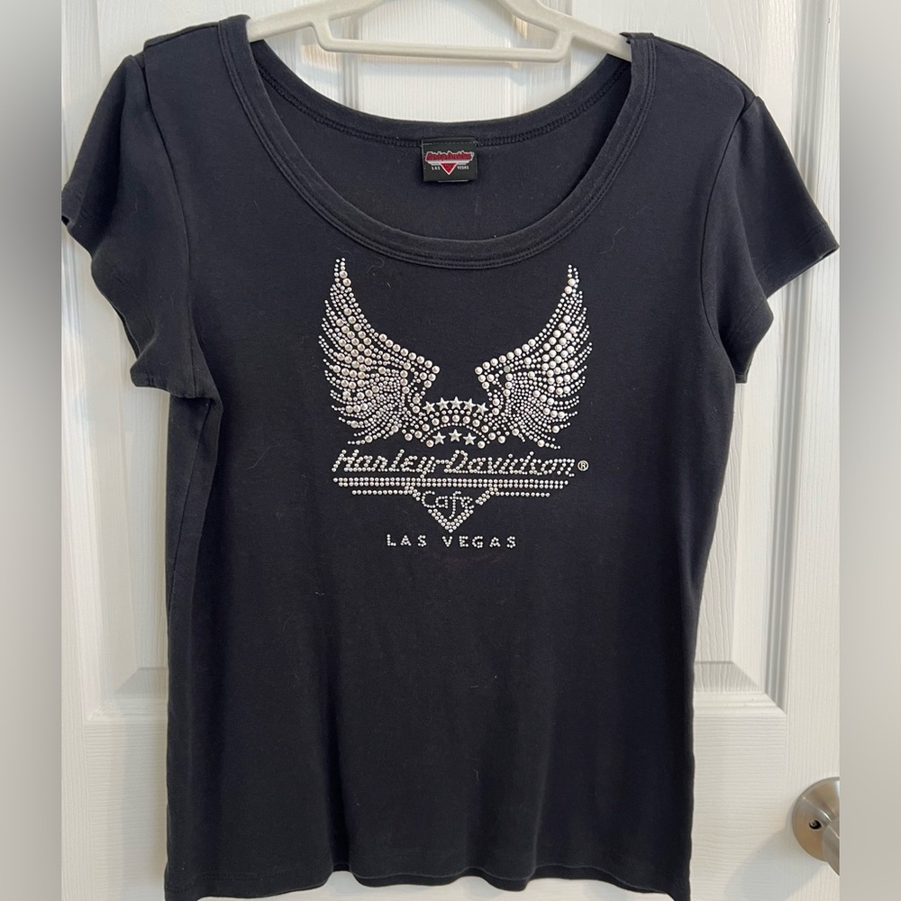 Vintage Harley Davidson Cafe Women’s SS top, XL